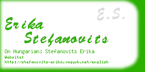 erika stefanovits business card